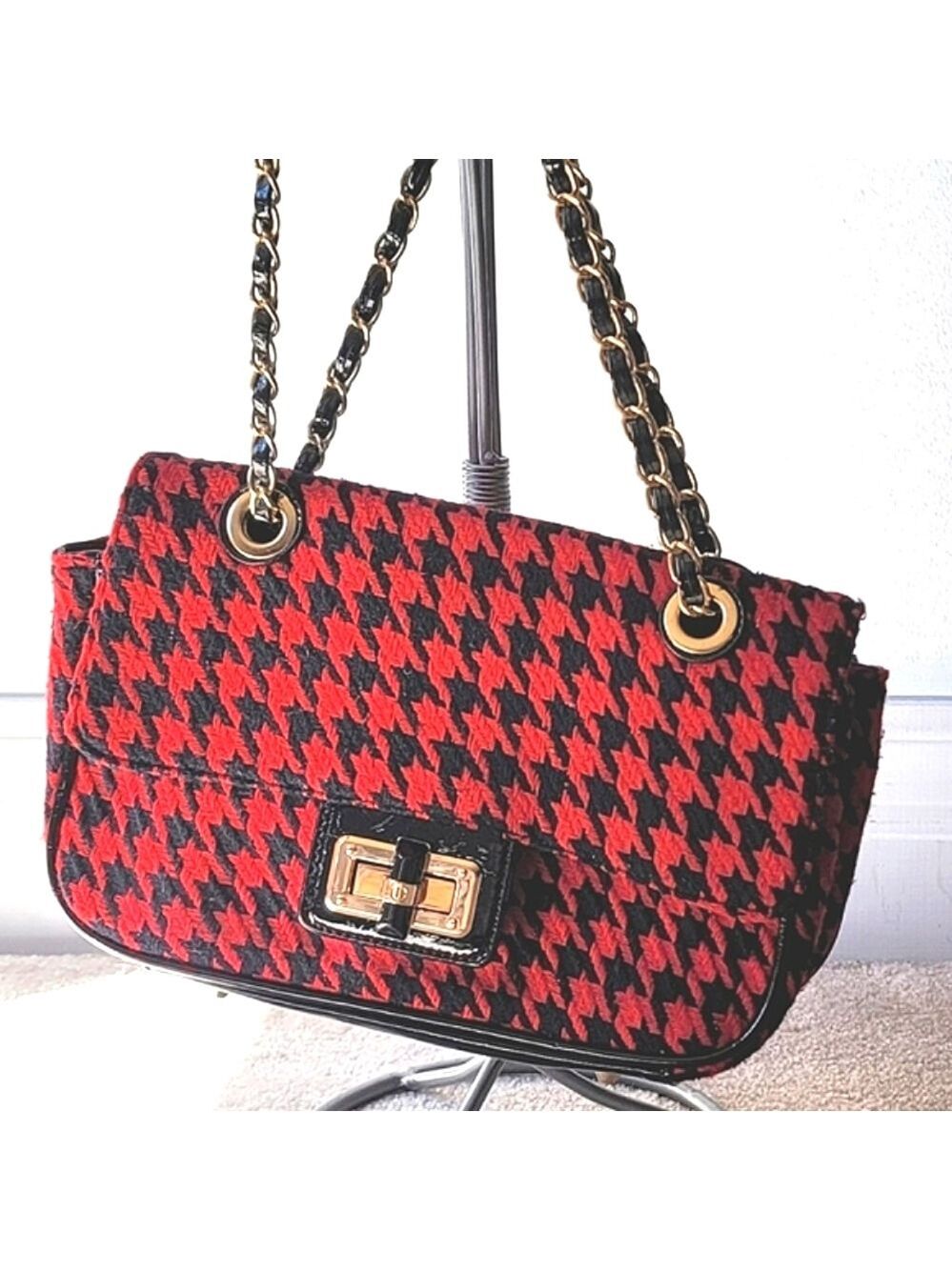 Fiori Tweed Houndstooth Crossbody Bag Purse